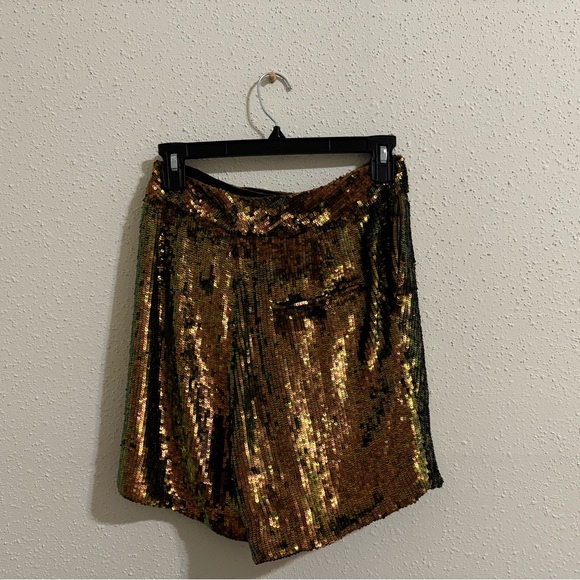 3.1 Phillip Lim Gold Sequin Silk Mini Shorts - Size 0 - Picture 5 of 10